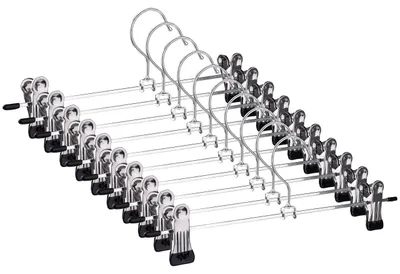 Antislip Hosenbügel mit Clips, 28,5 cm, 10 Stück