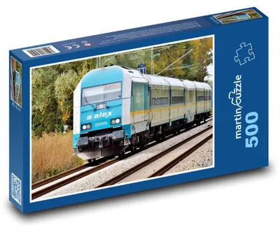 Obrázok produktu pre Puzzle 500 Moderná lokomotíva na trati - martinpuzzle