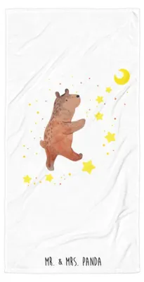 Produktbild von Mr. & Mrs. Panda Badehandtuch Bär Träume - Weiß - Geschenk, Handtuch, Badelaken, Strandtuch, Traumdeutung, Teddy, Traum, Duschtuch, Strandlaken, Träumen