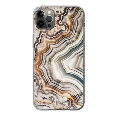Produktbild von MuchoWow® Handyhülle Schutzhülle Hülle für iPhone 12 Pro Max Naturstein - Nahaufnahme - Muster Silikon Softcase Handy Hülle - Hartschale