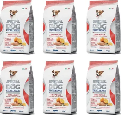 Produktbild von Monge 6X Special Dog Excellence Italian Superpremium Mini Adult Pollo Con Riso, Semi di Lino e Agrumi Hähnchen mit Reis, Leinsamen und Zitrus 800g