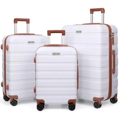 Image de Valises cabine S/M/L / Lot de valises à coque rigide, légères, en ABS, spacieuses, résistantes, à roulettes, valises cabine, grande capacité