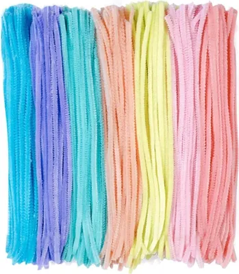 Produktbild von 200 Stück Pfeifenreiniger Chenilledraht Bunt Biegeplüsch 6mm Breit 30cm Lang für Basteln und Dekorieren Drahtskulpturen (Bunt)