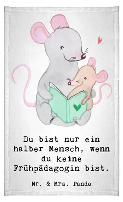 Produktbild von Mr. & Mrs. Panda Handtuch Frühpädagogin Herz - Weiß - Geschenk, Ausbildung, Mini-Handtuch, Gästehandtuch Bunt, Lustig, 30x50, Kleines, Studium, Spruch, Klein