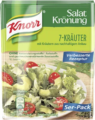 Produktbild von Knorr Salatkrönung 7 Kräuter 5 Stück - 14 x 40 g Karton