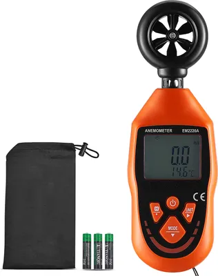 Obrázek produktu pro SucceBuy ruční anemometr, -8-46 °C, digitální větroměr s LED podsvícením, měří rychlost větru, teplotu a chlad větru, ideální pro plachtění a létání s drony