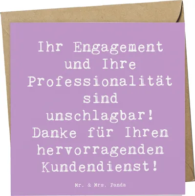 Produktbild von Mr. & Mrs. Panda Grußkarte Spruch Kundendienstmitarbeiter Held - Lavendeltraum - Geschenk, faltkarte, Danke sagen, anlasskarte, Team, Glückwunschkarte, doppelkarte