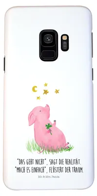 Produktbild von Mr. & Mrs. Panda Samsung Galaxy S9 Handyhülle Schwein Glück - Weiß - Geschenk, Hülle, Handy Schutzhülle, Träume, Smartphone, Cover, Ziele, Glücksbringer, Sterne
