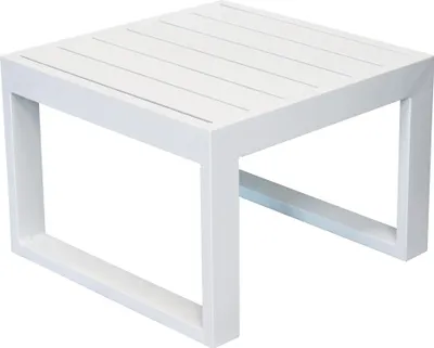 Immagine prodotto di Milani Home - tavolino da giardino, alluminio, quadrato, bianco, piano 43.5 x 43.5 cm