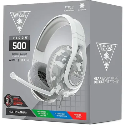 Produktbild von Turtle Beach Recon 500, Kabelgebunden, Gaming, 20 - 20000 Hz, 644,1 g, Kopfhörer, Weiß