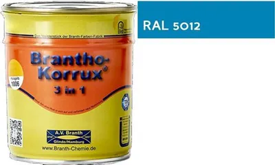 Produktbild von Brantho Korrux 3in1 Rostschutzfarbe 750ml RAL 5012 lichtblau seidenglänzend