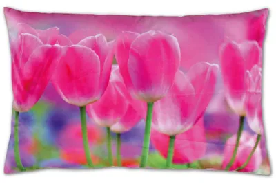 Productafbeelding van Kussensloop met fotoprint, 2 stuks, tulpenmotief, 40x60 cm