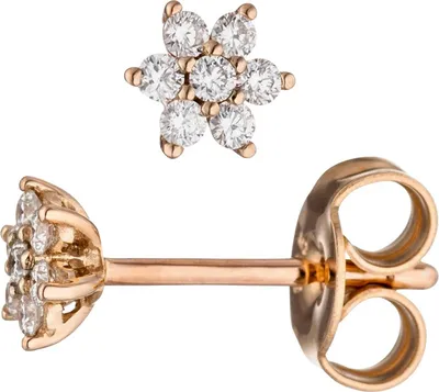 Produktbild von JOBO Ohrstecker 585 Gold Rotgold 14 Diamanten Brillanten Ohrringe Diamantohrringe