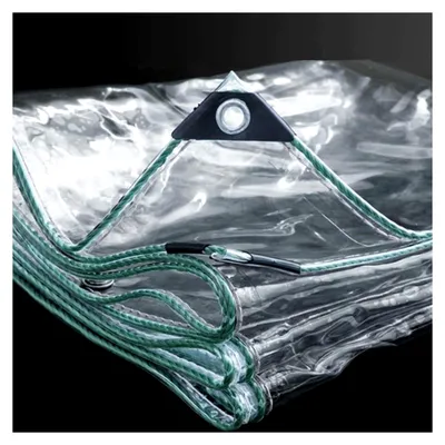 Produktbild von Transparente Plane mit Ösen 0,50 mm PVC wasserdicht für Gartenmöbel, Pflanzen, Gewächshaus und Dach 1x2m