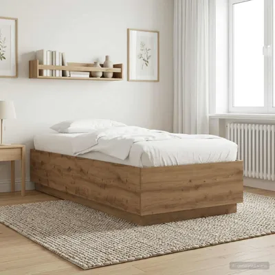 Productafbeelding van Maison Exclusive - Bedframe, handgemaakt, eikenhout, 80 x 200 cm, houtvezel
