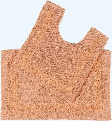 Produktbild von HOMESCAPES 2-tlg. Badgarnitur apricot aus 100% Baumwolle