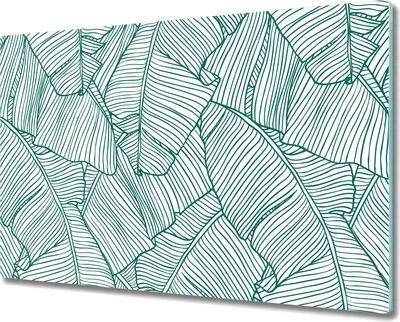 Produktbild von Glas-Herdabdeckplatte Glaskeramikkochfeld-Abdeckung Spritzschutz - 80x52 cm - Blattkonturen