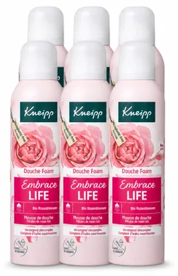 Imagen del producto de 6 unidades de espuma de ducha Kneipp Embrace Life, 200 ml cada una. Paquete económico