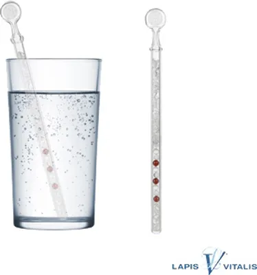 Image de Eau aux pierres précieuses VITALITÉ Magnésite Jaspe Cristal de roche Fleur de vie