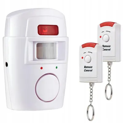 Produktbild von Alarmanlage 105 dB 1 Stück Weiß Bewegungsmelder Funk Alarm Haus Garage Boot Wohnmobil Fernbedienung Wandmontage PIR