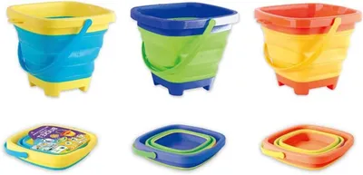 Productafbeelding van Opvouwbare Strandemmer - Zandemmer Kinderen - Buitenspelen Strand - Compact Opvouwbaar Ontwerp - 2 Liter Capaciteit - Geel
