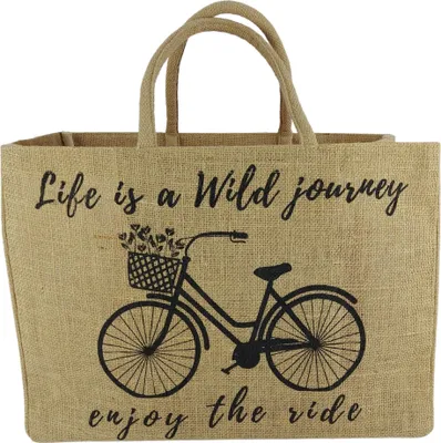 Produktbild von Domelo Einkaufskorb, Jute Tasche, Shopper Korbtasche, vegan Shopping Bag, Einkaufstasche,  Handtasche(Fahrrad)