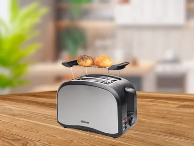 Produktbild von Tristar BR-1022 Toaster, 2 Scheibe(n), Schwarz, Edelstahl, Edelstahl, 800 W, 1,4 kg, 108 Stück(e)
