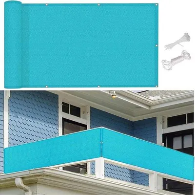 Produktbild von Balkon Windschutz 70x500 cm - Atmungsaktive Privatsphäre mit Ösen