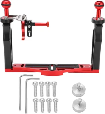 Image de Double -poignée -stabilisateur de plateau -rig -caméra sous-marine -boîtier avec déclencheur d'obturateur