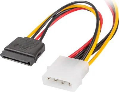 Produktbild von Stromkabel lanberg Netzteil molex Stecker auf 2x Sata Buchse 15 cm