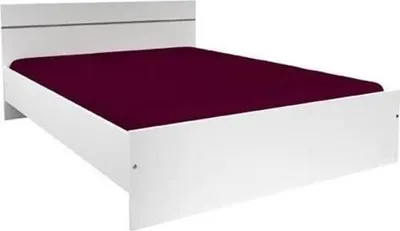 Produktbild von Bett, BOSTON, 140 x 190 cm, Weiß Nachbildung, Modernes Design, Französische Herstellung