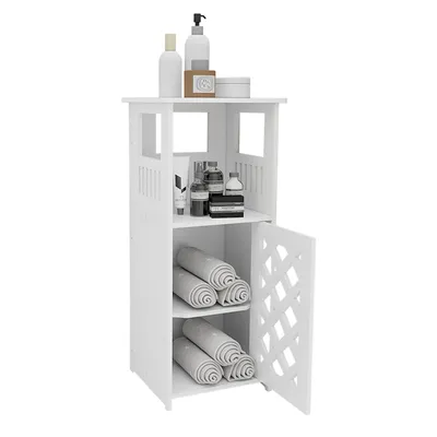 Image de Meuble de salle de bains, avec porte et étagère, petit meuble, 55 x 24 x 22 cm