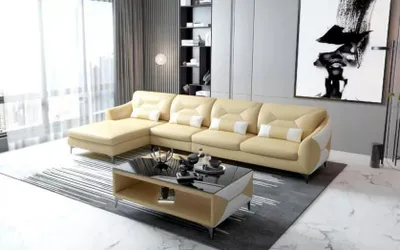 Produktbild von Ecksofa Polster Ecksofa LForm Couchtisch Modernes Sofa Wohnlandschaft 2tlg. Neu