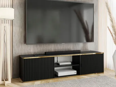 Produktbild von KierMoebel Tv Schrank ELI 3, Modern Lowboard Schwarz  156,4x42x38,8 cm