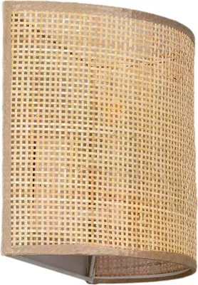 Zdjęcie produktu dla Kinkiet Boho brązowy 1xE14x15W wiklina / rattan / słoma wym:20x25x12,5cm IP20 Abruzzo