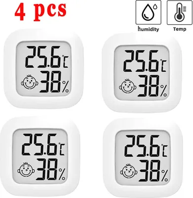 Produktbild von 4Pcs Digital Thermo-Hygrometer Thermometer Luftfeuchtigkeit Temperaturmessgerät