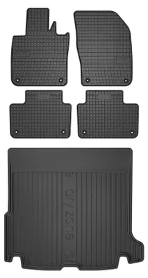 Productafbeelding van Rubberen automatten + kofferbakmat voor Volvo V60 II vanaf 2018 (stationwagen) – 5-delig, zwart, op maat – Wielganizator SolidPRO