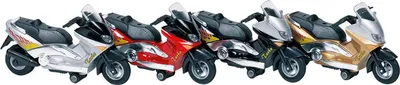 Produktbild von Goki Motorrad Spielzeug mit Licht und Sound - Metallroller 12,5 cm