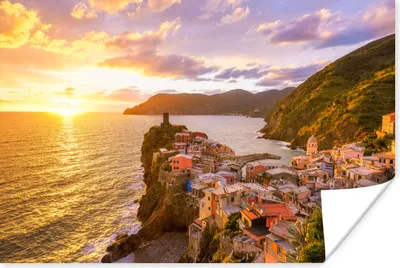 Produktbild von MuchoWow® Poster Sonnenuntergang in Cinque Terre 120x80 cm - Bilder