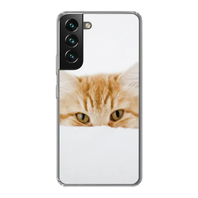 Produktbild von MuchoWow® Handyhülle Schutzhülle Hülle für Samsung Galaxy S22 Katze - Rot - Weiß - Mädchen - Jungen - Kind Silikon Softcase Handy Hülle - Mobiltelefonhülle