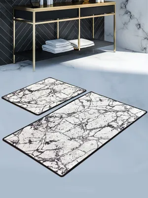 Obrázek produktu pro Sada koupelnových koberců Chilai Home 359CHL2459, 2 kusy, 100% antibakteriální sametové nitě, vícebarevné