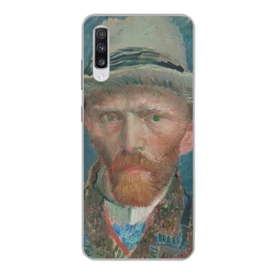 Produktbild von MuchoWow® Handyhülle Schutzhülle Hülle für Samsung Galaxy A70 Selbstporträt 1887 - Gemälde von Vincent van Gogh Silikon Softcase Handy Hülle - Schutzhaube