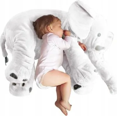 Zdjęcie produktu dla Gustaw Duży Słoń (Biały, 155cm) - Pluszowa przytulanka, pluszowy słoń - Słoń XXL, miękki i milutki pluszak, pluszowa zabawka dla dzieci, niemowląt.