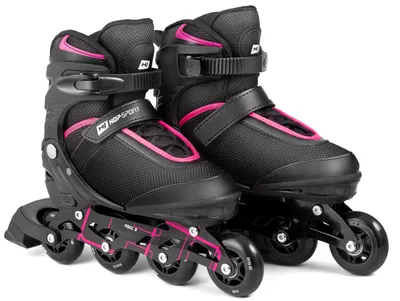 Produktbild von Hop-Sport 3in1 Inliner Inlineskates/Roller/Triskates für Damen/Verstellbar/Farbe: Schwarz-Rosa - S 30-33 (Schwarz-Rosa)