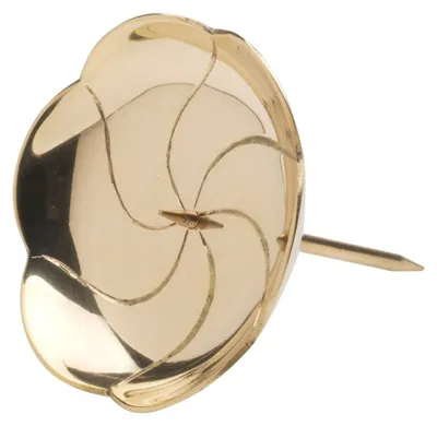 4er-Set Kransplatte Lotus mit Spike Ø8cm Messing Gold rund