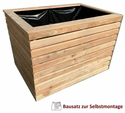 Produktbild von Hochbeet aus sibirischer Lärche Rhombusprofil Blumenkasten – 80 x 120 x 80 cm