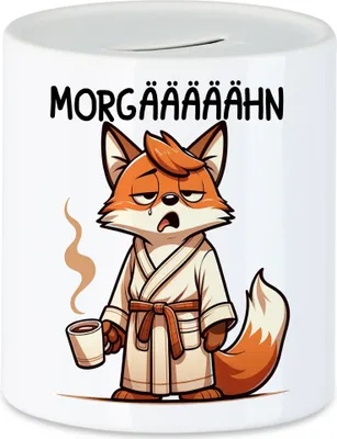 Produktbild von Morgääään Müder Fuchs Spardose - Morgenmuffel Spaß