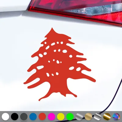 Produktbild von PantherPixel Libanon Aufkleber Wappen Zeder Fahne Baalbek Beirut Sticker Auto Geschenkidee Farbe Rot