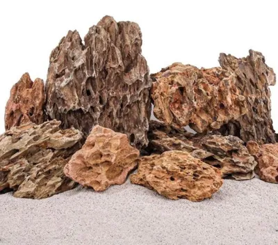Produktbild von Aquarium Natursteine Drachensteine Deko braun 1kg Mix Gr.XS-S bis 300g pro Stein