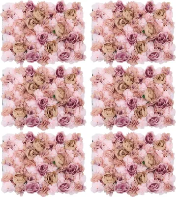 Produktbild von Blumenwand - Seidenrosen Wandpaneel - 6 Stück - DIY Montage - Hochzeit & Verlobung - Deko für Innen - Rosa